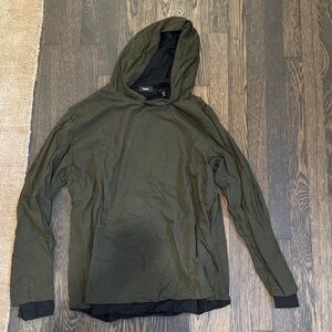 Men's Theory Olive Green Hooded Long Sleeve Shirt